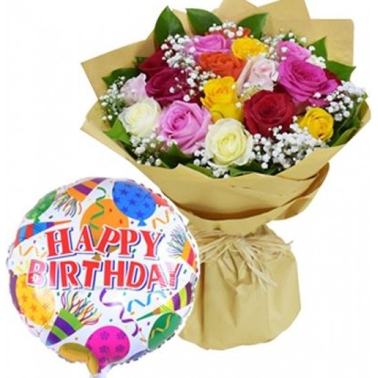 Mix Roses n Balloon Combo Mix Roses n Balloon Combo