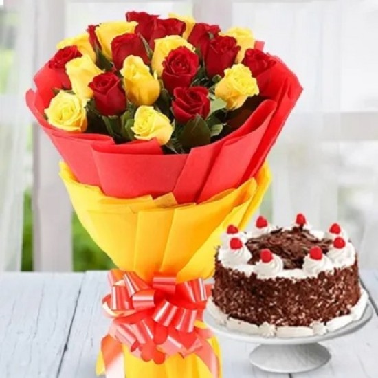 20 Mix Roses with Cake