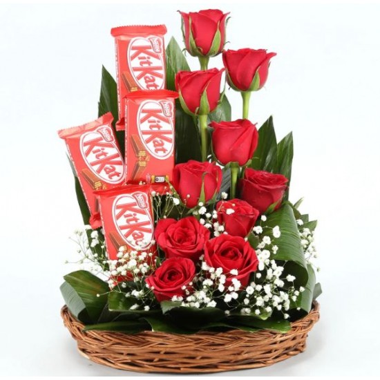 Kitkat n Red Roses Basket Kitkat n Red Roses Basket