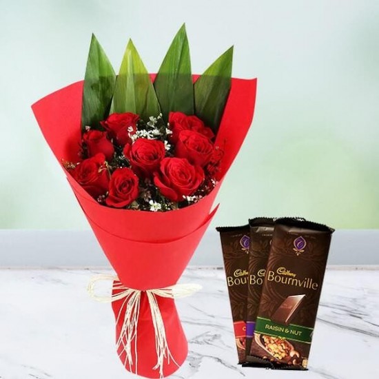 Red Roses n-Cadbury-Bournville Combo