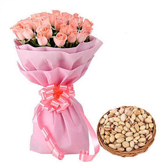 20 Pink Roses n Dry Fruits