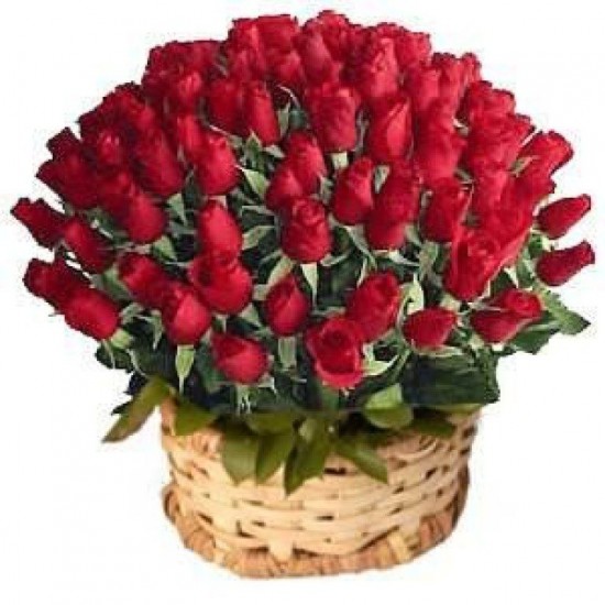 72 Red Roses Round Basket 72 Red Roses Round Basket