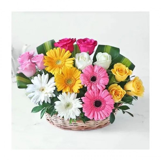 Beautiful Gerbera and Roses Flowers