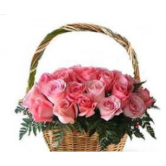 Elegant Basket Of Love - Pink Flower Wedding Bouquet Elegant Basket Of Love - Pink Flower Wedding Bouquet