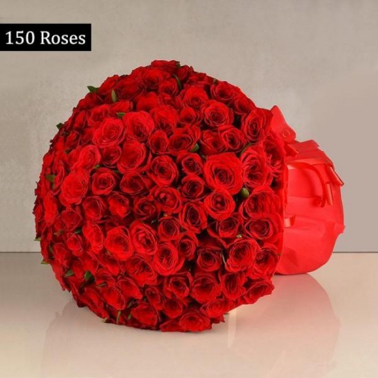 150 Red Rose Bouquet For Valentine's Day
