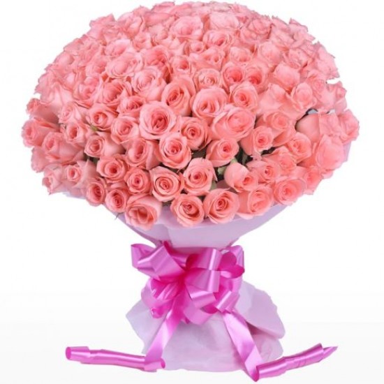 143 Pink Roses Hand Bouquet