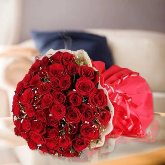 Passion Of Red - 50 Red Roses Bouquet